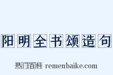 阳明全书颂造句是什么意思的图片